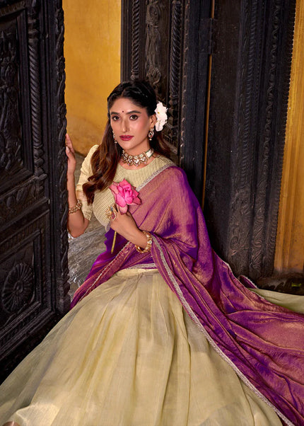 Yellow Embroidered Lehenga Choli