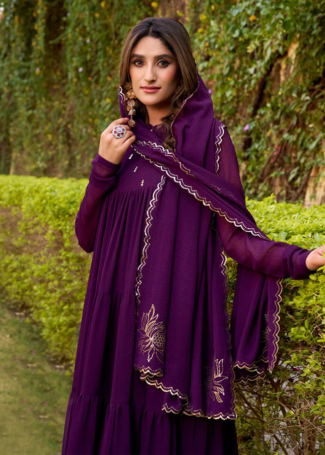 Marble Embroidered Anarkali Suit