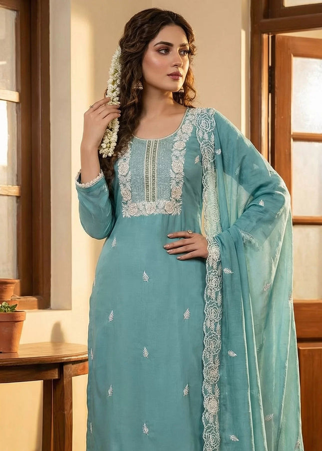 Cotton Embroidered Pant Style Suit Series