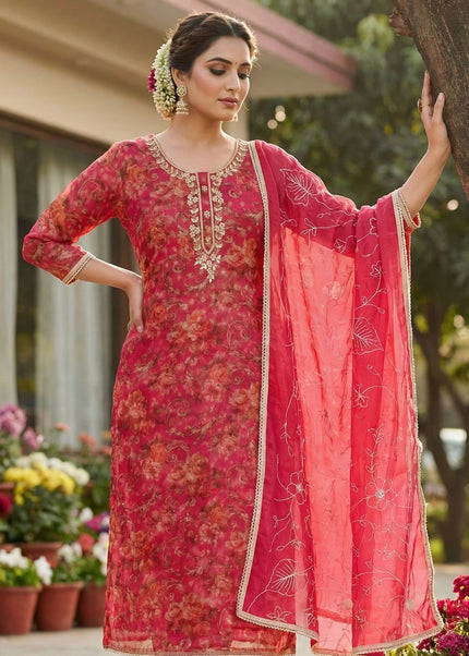 Organza Printed and Embroidered Pant Style Suit Series