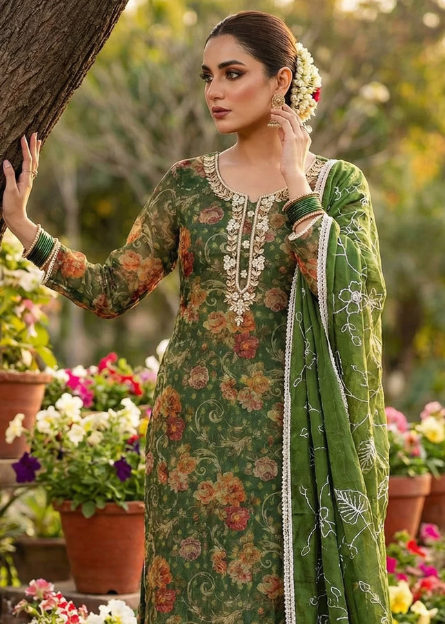 Organza Printed and Embroidered Pant Style Suit Series