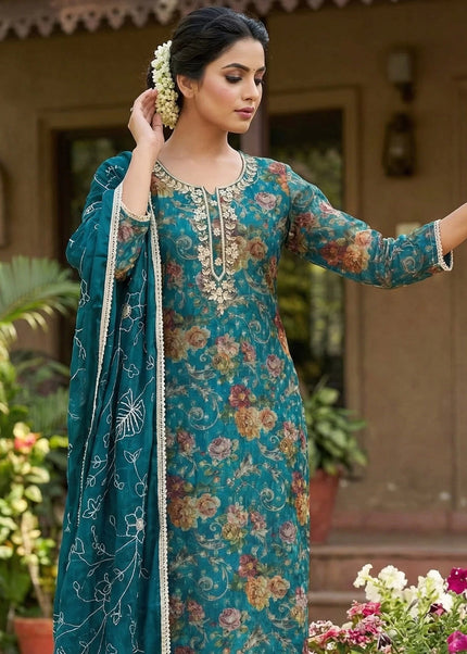 Organza Printed and Embroidered Pant Style Suit Series