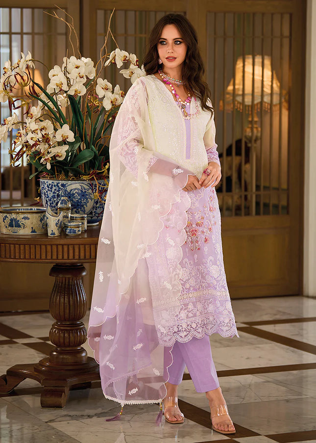 Lavender Ombre Embroidered Pant Style Suit