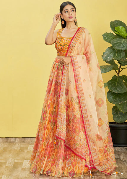 Yellow Multi Embroidered Lehenga Choli