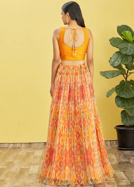 Yellow Multi Embroidered Lehenga Choli