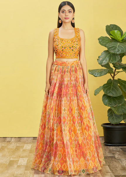 Yellow Multi Embroidered Lehenga Choli