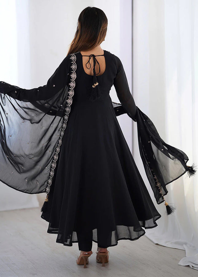 Black Embroidered Anarkali