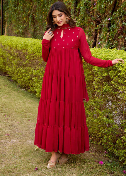 Marble Embroidered Anarkali Suit