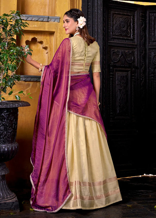 Yellow Embroidered Lehenga Choli