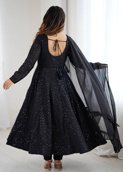 Black Georgette Anarkali Suit