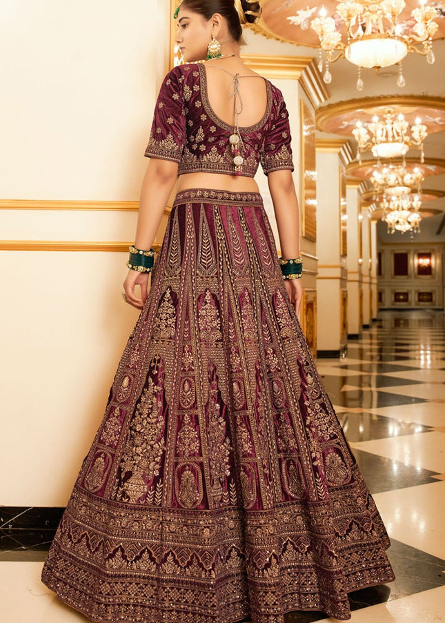 Maroon Embroidered Lehenga Choli