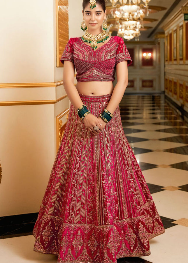 Pink Embroidered Lehenga Choli