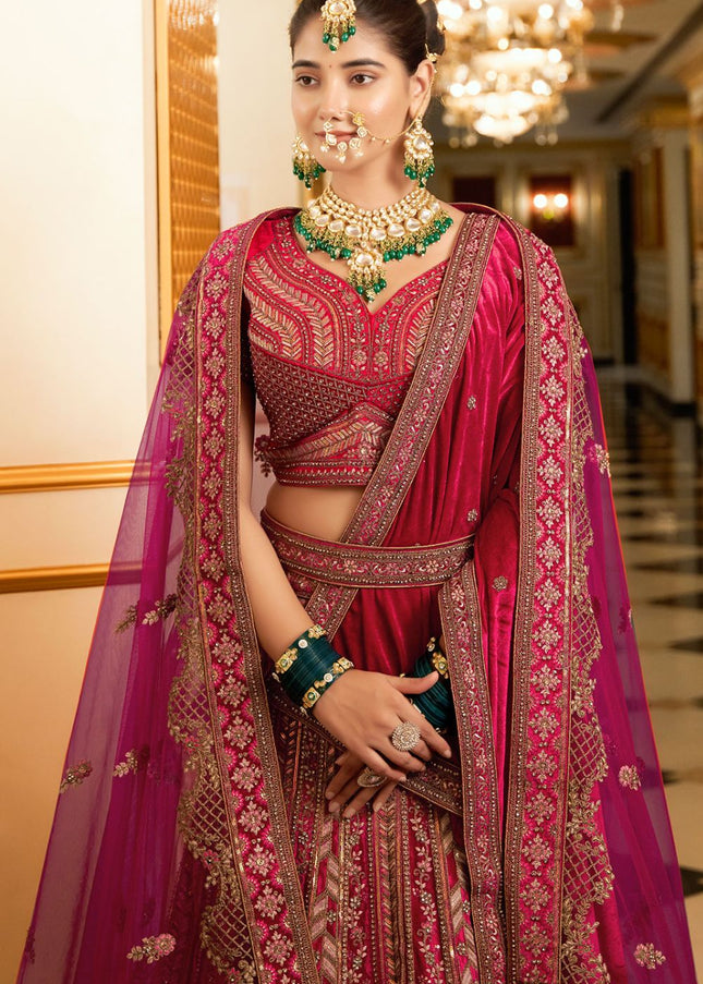 Pink Embroidered Lehenga Choli