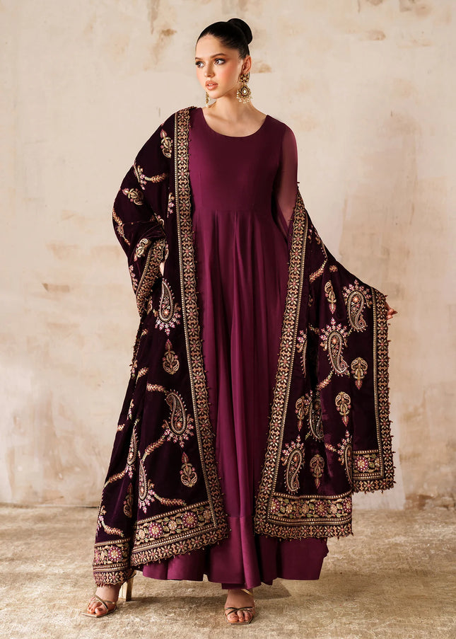 Baroque | Embroidered Velvet Shawl VS-62