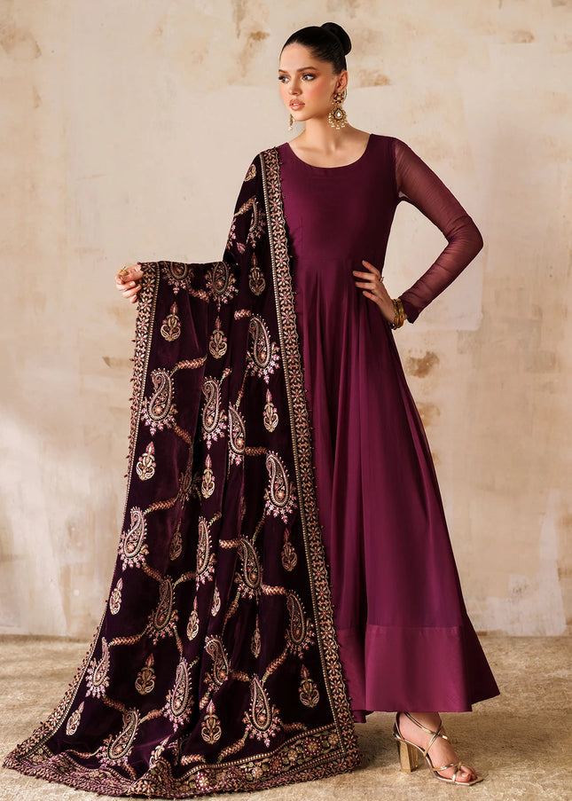Baroque | Embroidered Velvet Shawl VS-62
