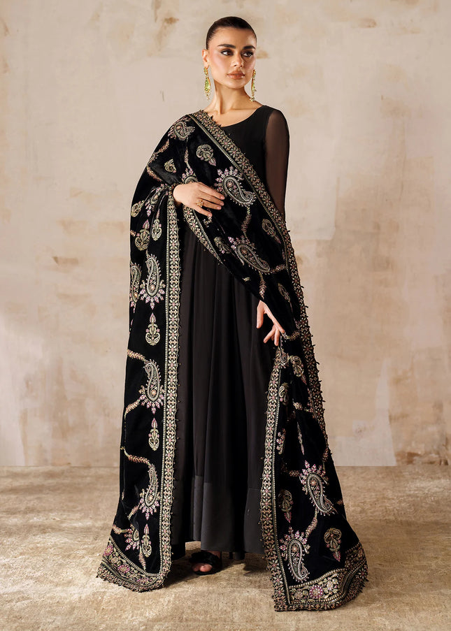 Baroque | Embroidered Velvet Shawl VS-61
