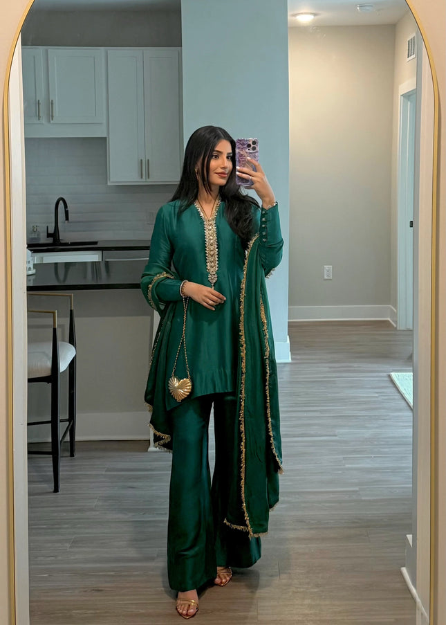 Zainab Shamsi | The Elysia Set - Emerald Green