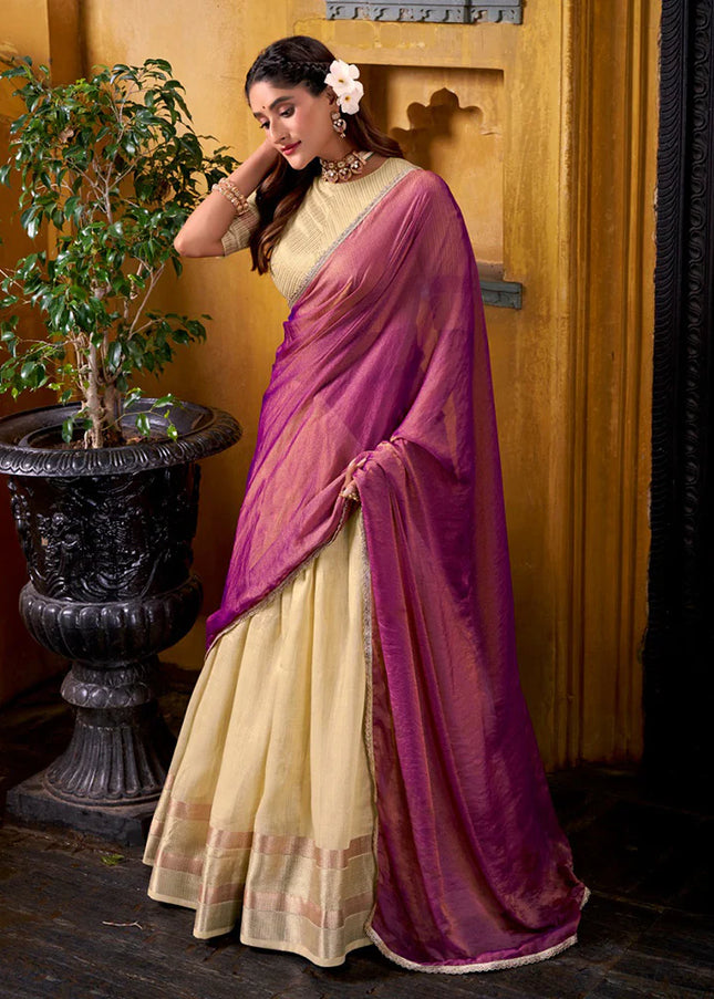 Yellow Embroidered Lehenga Choli