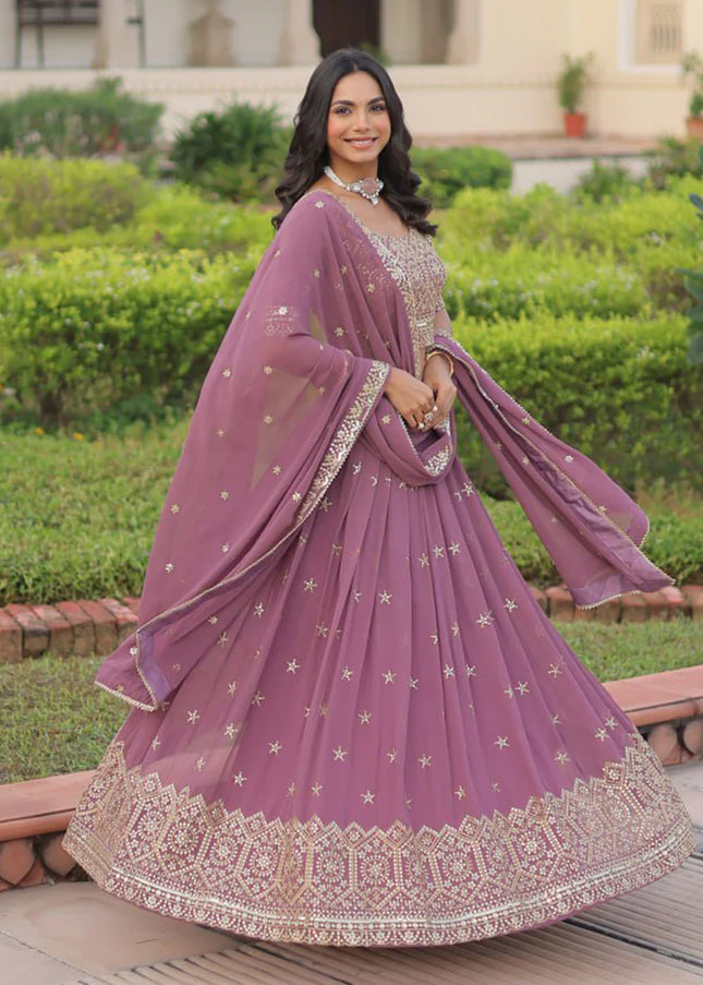 Pink Embroidered Lehenga Choli