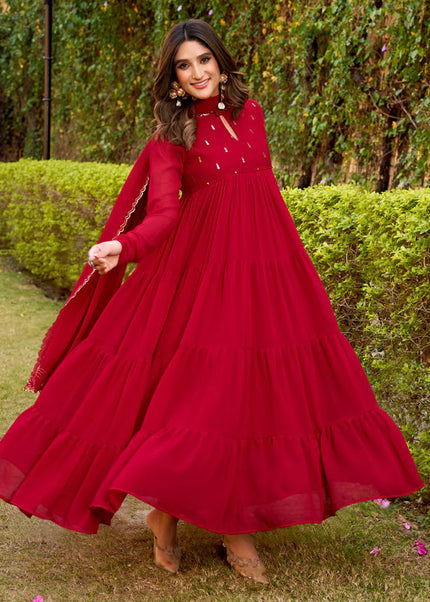 Marble Embroidered Anarkali Suit