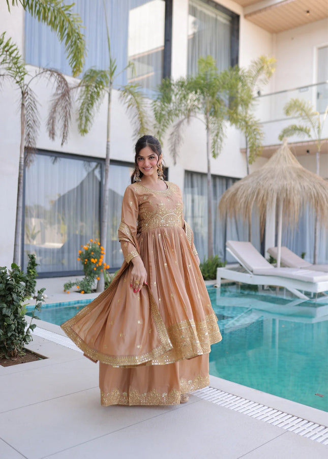 Silk Embroidered Sharara Suit Series