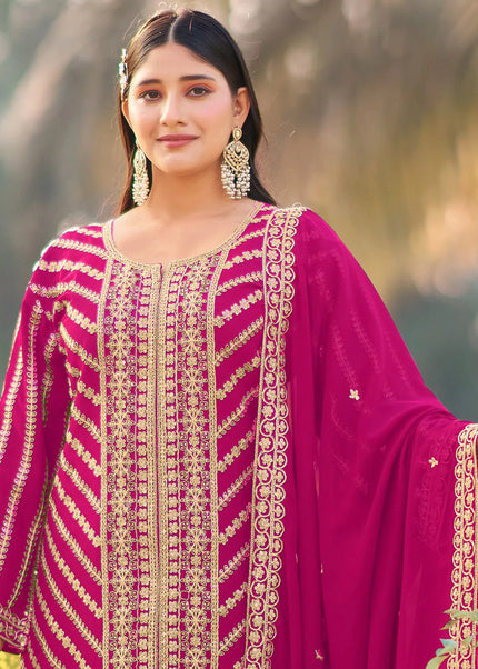 Georgette Embroidered Palazzo Suit Series