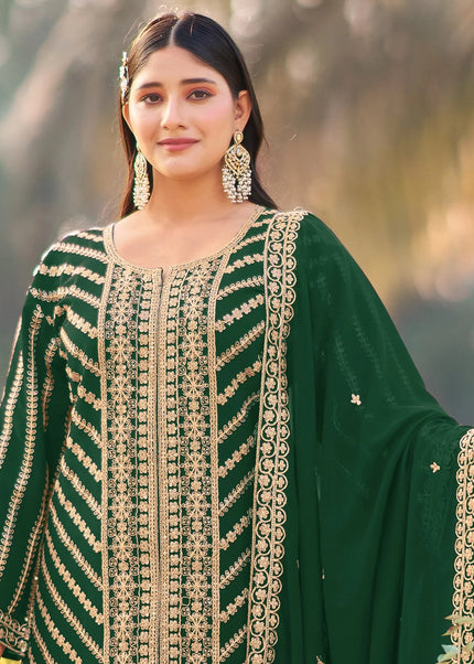 Georgette Embroidered Palazzo Suit Series