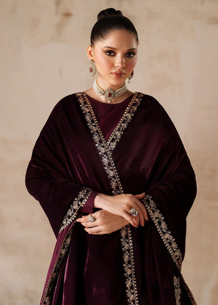 Baroque | Embroidered Velvet Shawl VS-60