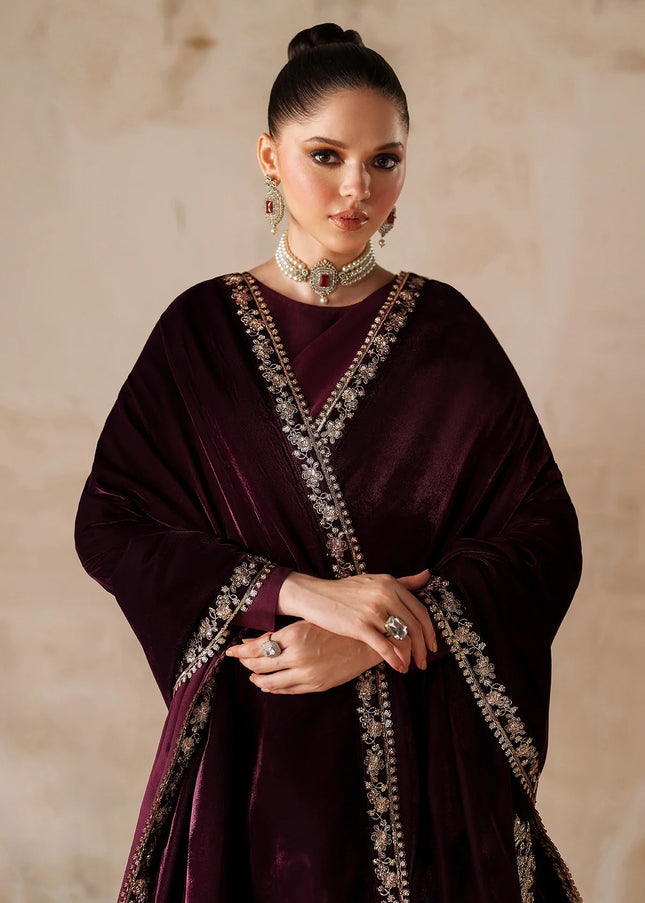 Baroque | Embroidered Velvet Shawl VS-60