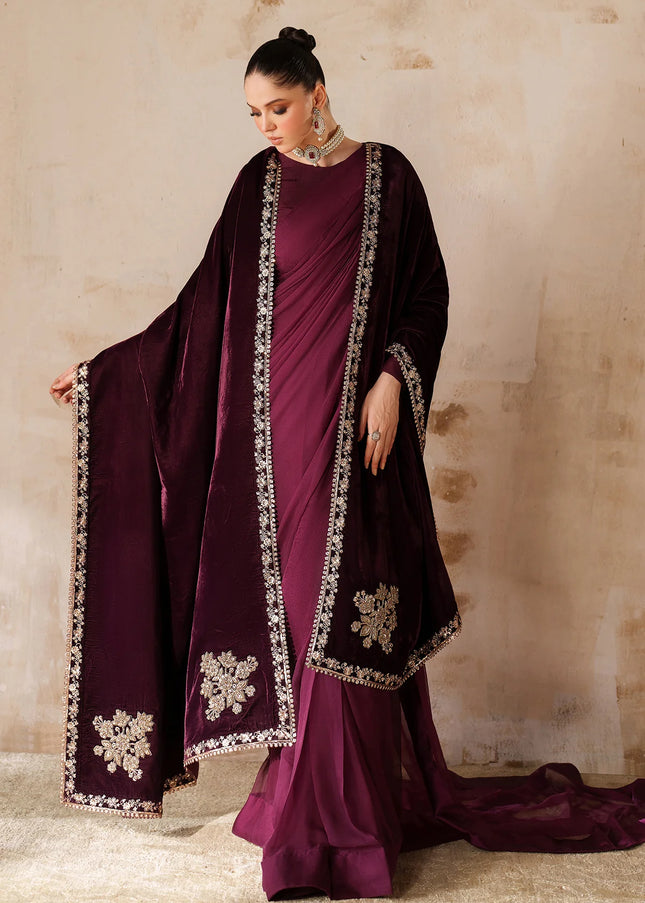 Baroque | Embroidered Velvet Shawl VS-60