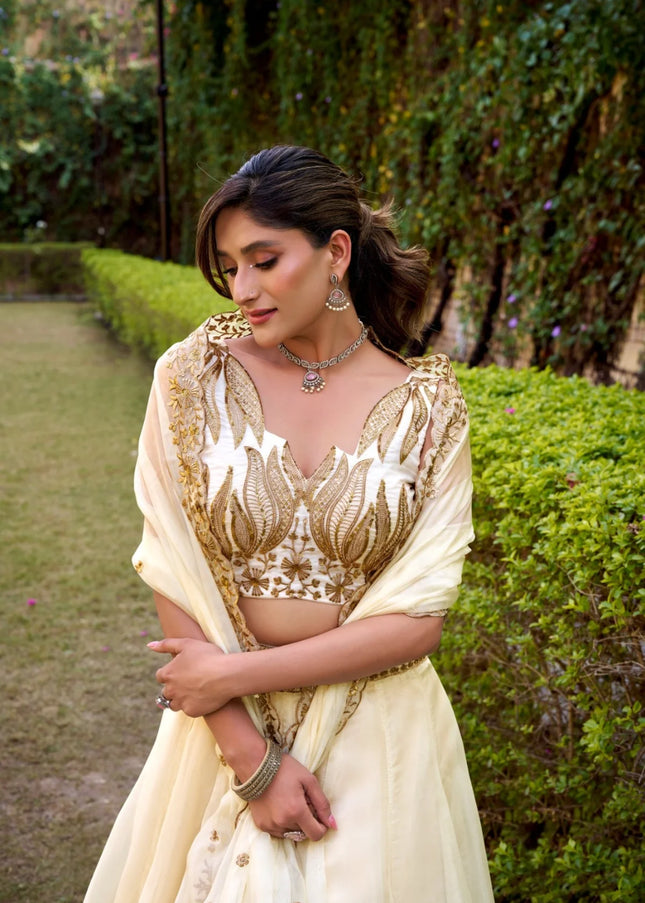 Offwhite Embroidered Lehenga Choli
