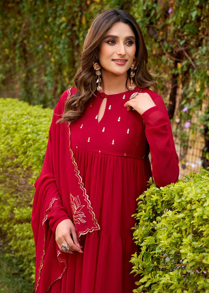 Marble Embroidered Anarkali Suit