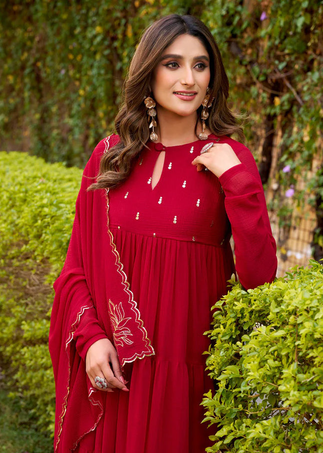 Marble Embroidered Anarkali Suit