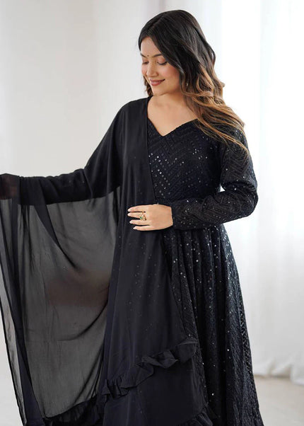 Black Georgette Anarkali Suit