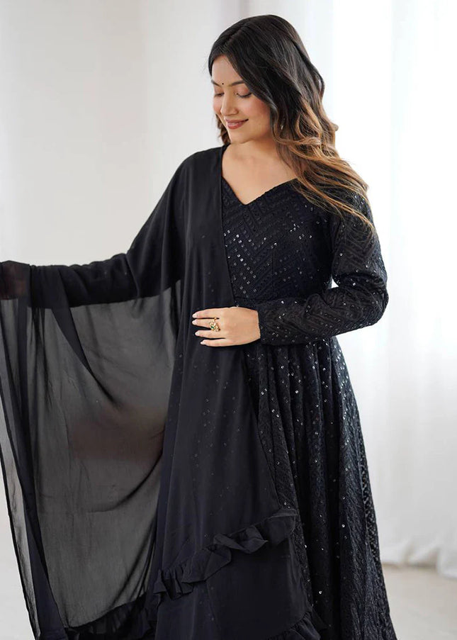 Black Georgette Anarkali Suit