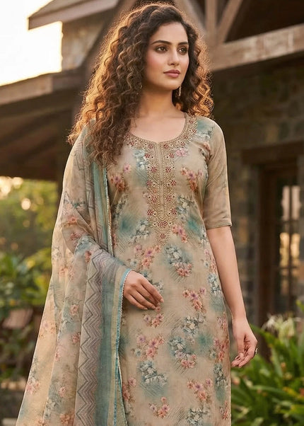 Viscose Printed and Embroidered Pant Style Suit Series