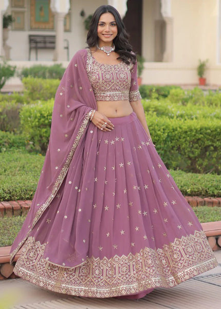 Pink Embroidered Lehenga Choli