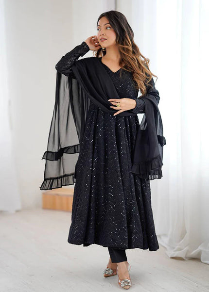 Black Georgette Anarkali Suit