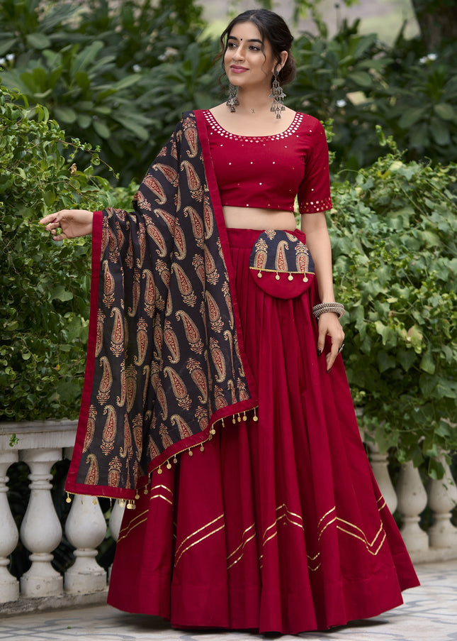 Maroon Embroidered Lehenga Choli