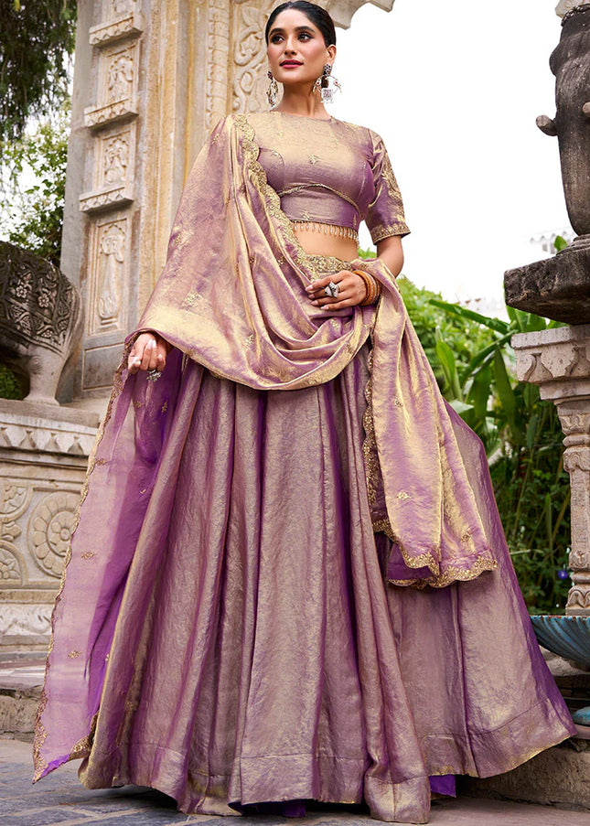 Lavender Embroidered Lehenga Choli