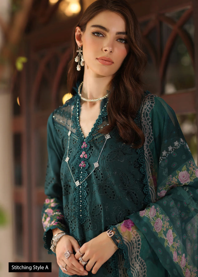 Noor By Saadia Asad | Noor Eid Luxury Schiffli Laserkari' 25 - Teal