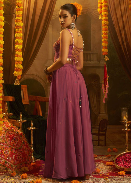 Pink Embroidered Sharara Suit