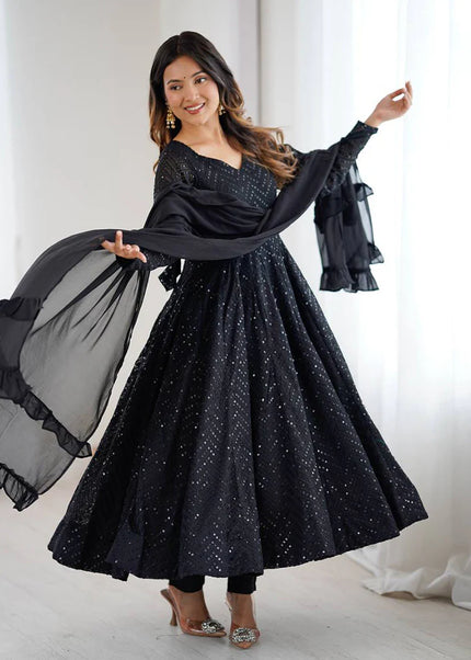 Black Georgette Anarkali Suit
