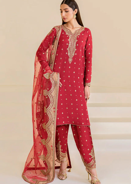 Jazmin | Premium Embroidered Raw Silk UR-7047