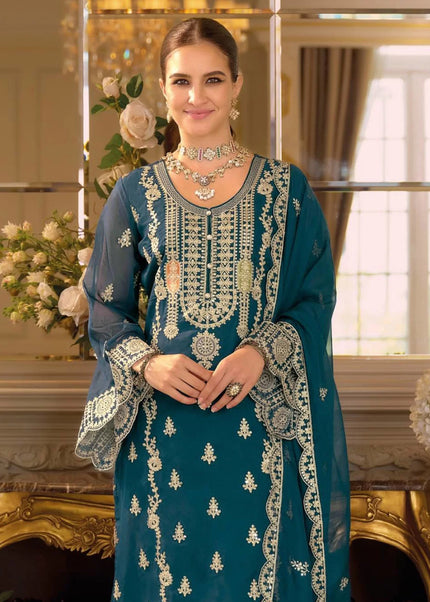 Sequins Embroidered Pant Style Suit