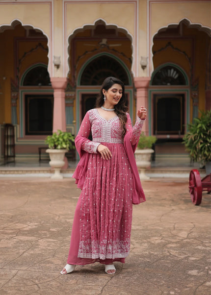 Georgette Embroidered Sharara Suit Series