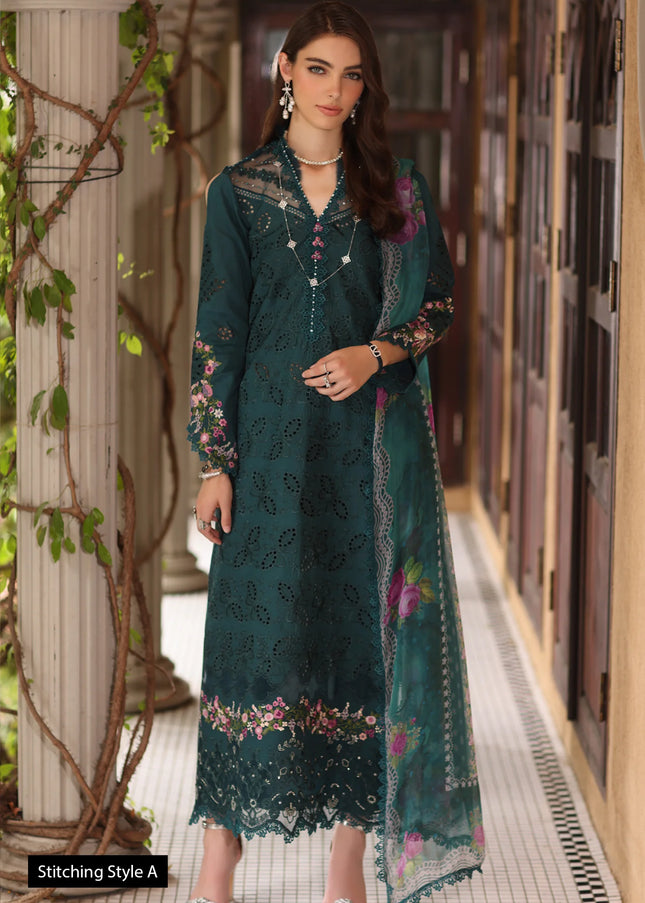 Noor By Saadia Asad | Noor Eid Luxury Schiffli Laserkari' 25 - Teal