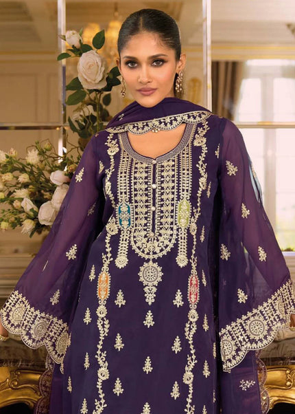 Sequins Embroidered Pant Style Suit