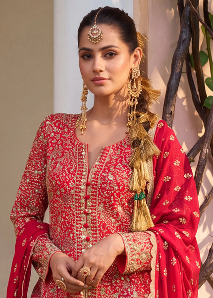 Georgette Embroidered Palazzo Suit Series