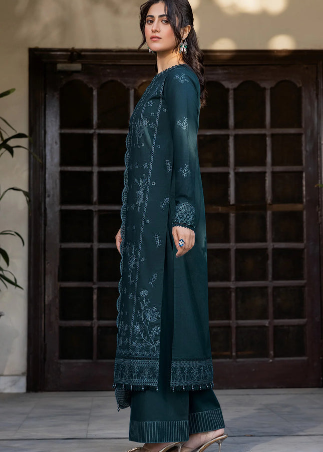 Farasha | Summer Weaves Embroidered Lawn'25 - Teal Serenity